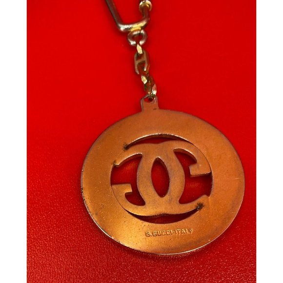Gucci Logo GG Double G's Vintage Gold Tone Keychain 100% Authentic Guaranteed - Picture 13 of 16